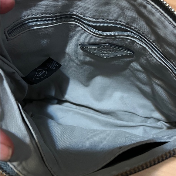 Fossil Gray Leather Crossbody Bag - Picture 9 of 14